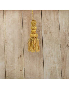 French gold tassel 5 cm with curly fringe 5 cm