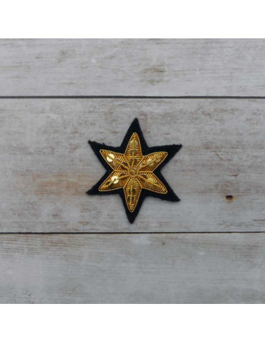 Estrella bordada en canutillo de oro