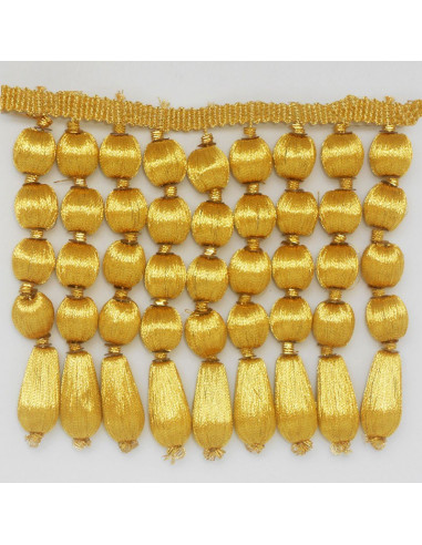Non-metallic acorned french gold fringe