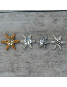 Embroidered silver star in thread